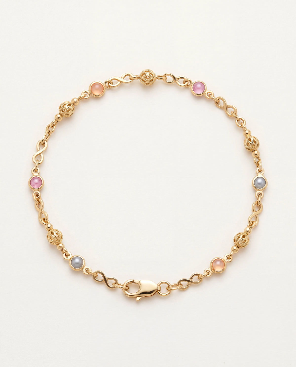 18KT Gold Filled Bracelets, Gold Filled 3mm Beaded Bracelet | Classic Stacking Piece, 7" by HAUS OF MONOGRAM