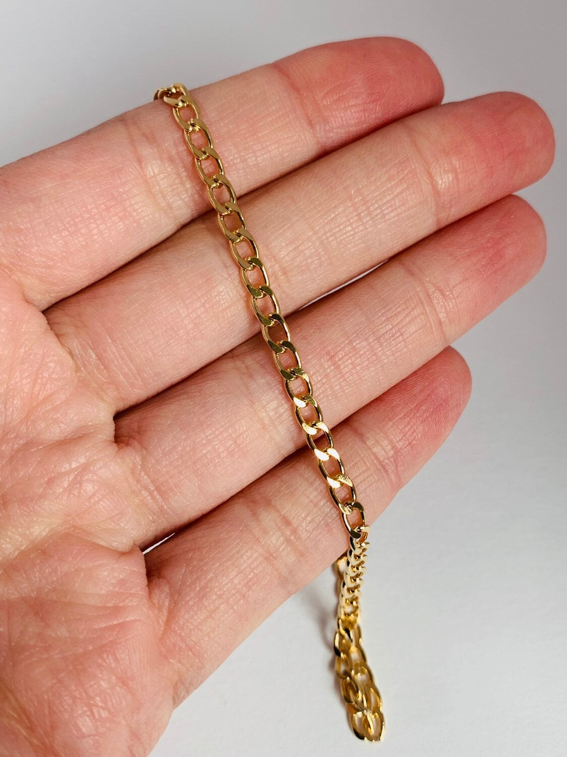 18KT Gold Filled Bracelets, Gold Filled 3mm Curb Bracelet | Everyday Gold Essential by HAUS OF MONOGRAM