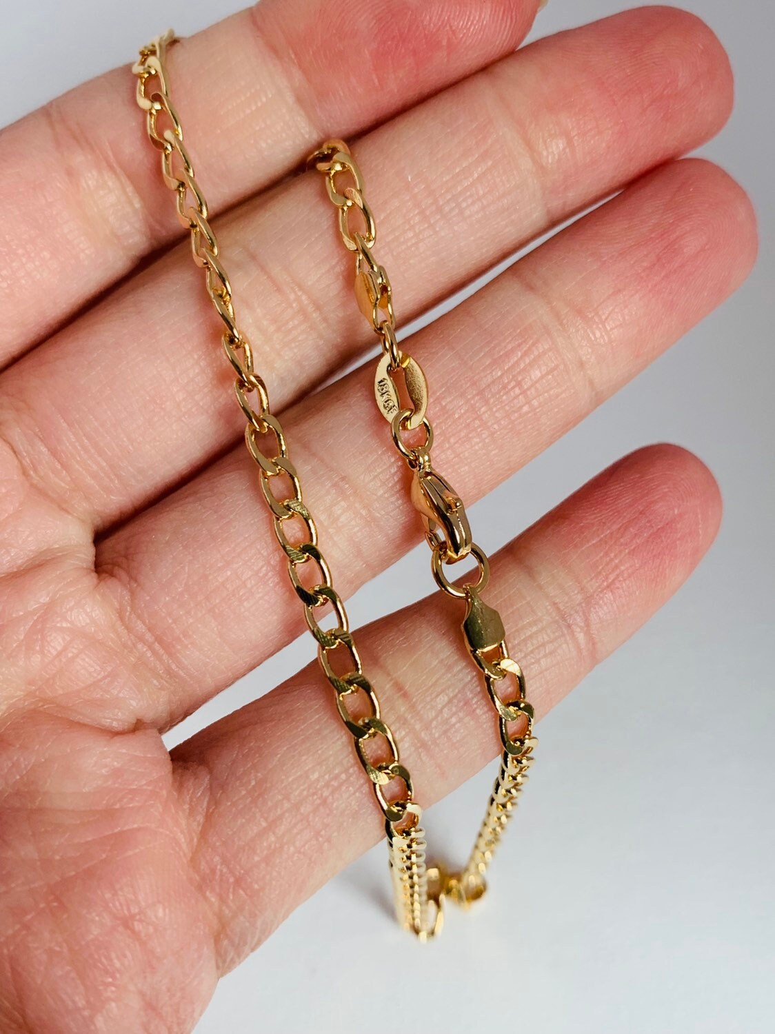 18KT Gold Filled Bracelets, Gold Filled 3mm Curb Bracelet | Everyday Gold Essential by HAUS OF MONOGRAM