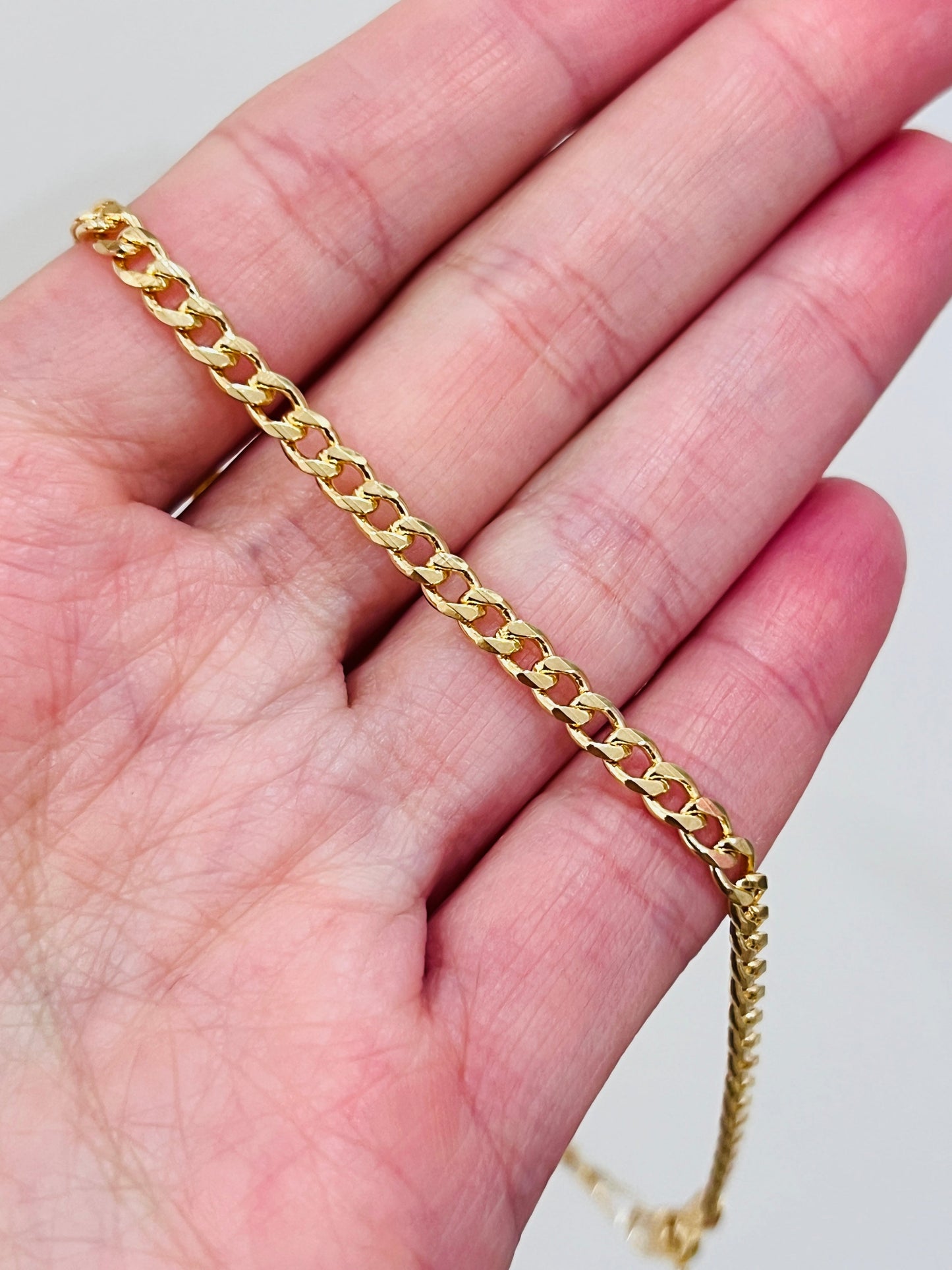 18KT Gold Filled Bracelets, Gold Filled 3mm Curb Bracelet | Sleek Minimalism in Everyday Gold by HAUS OF MONOGRAM
