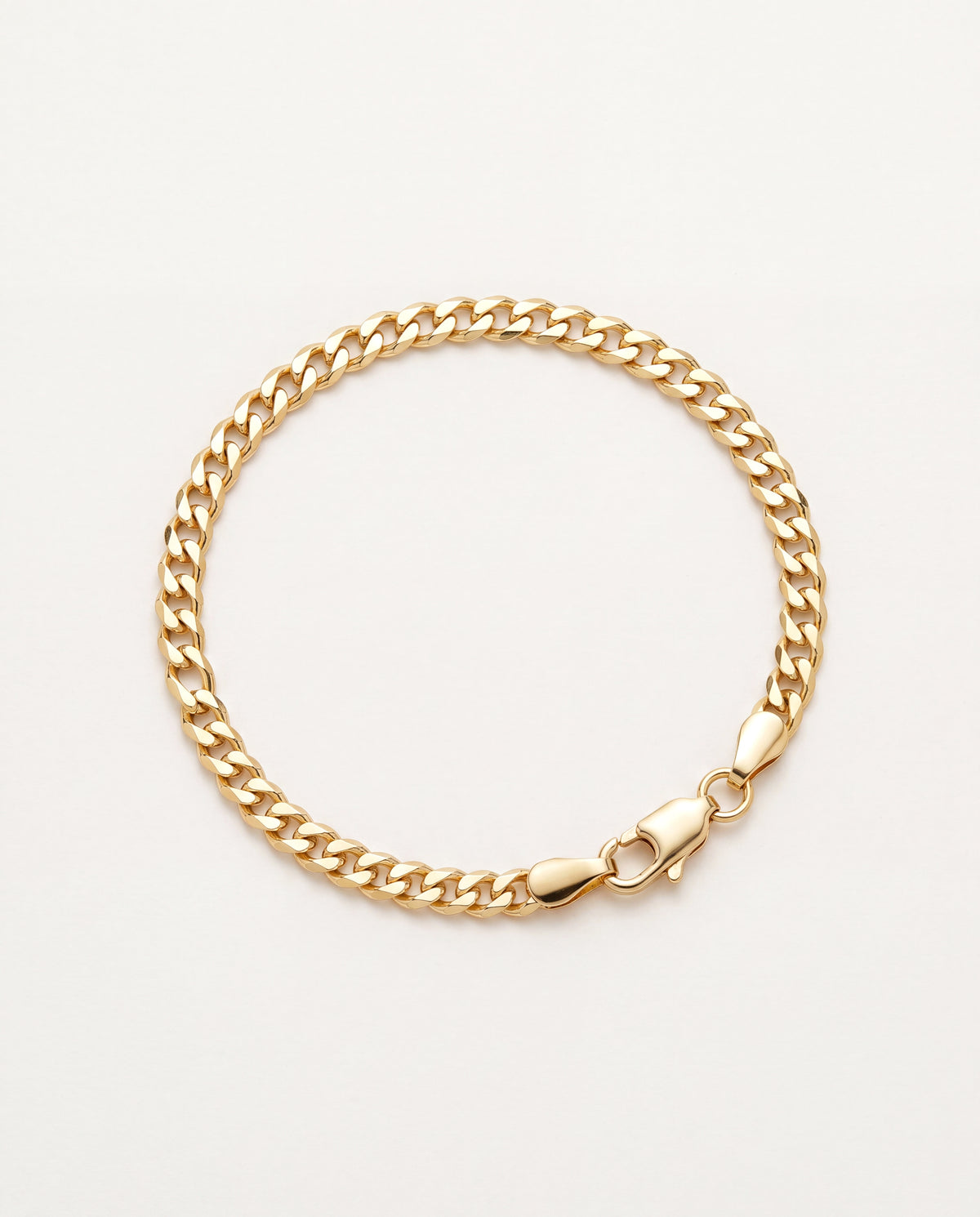 18KT Gold Filled Men's Bracelet, Gold Filled 3mm Curb Chain Bracelet – 18K Gold | 7.5"–8.5" Unisex by HAUS OF MONOGRAM