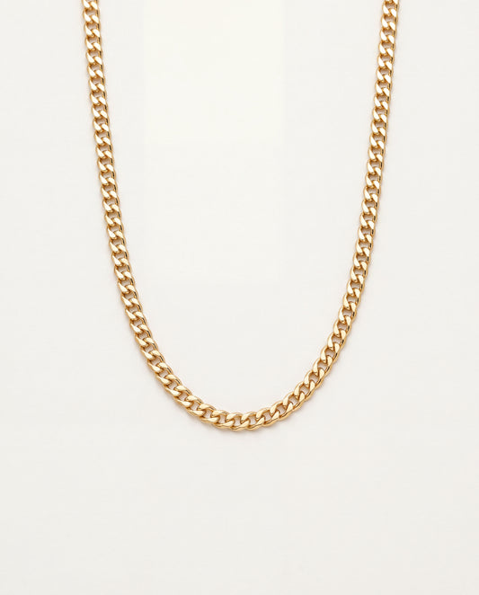 18KT Gold Filled Men's Chains, Gold Filled 3mm Curb Chain Necklace | Sleek Unisex Layers by HAUS OF MONOGRAM