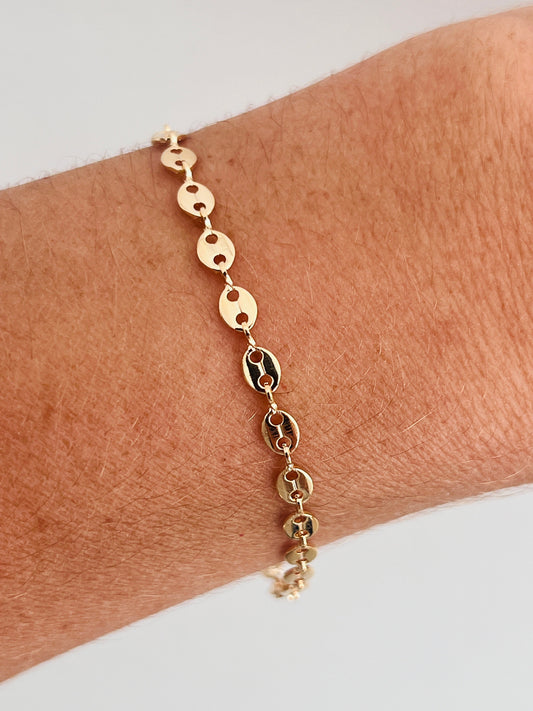 18KT Gold Filled Bracelets, Gold Filled 3mm Disc Bracelet | Subtle Shine, Everyday Charm by HAUS OF MONOGRAM