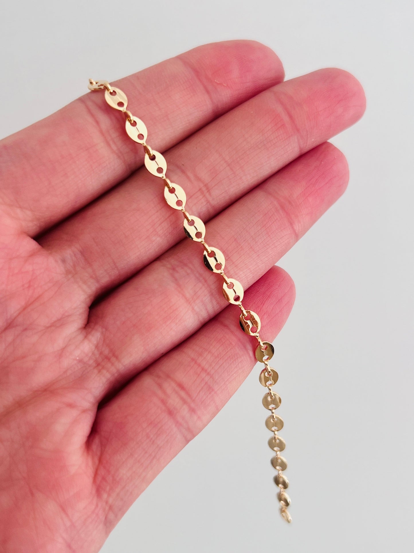 18KT Gold Filled Bracelets, Gold Filled 3mm Disc Bracelet | Subtle Shine, Everyday Charm by HAUS OF MONOGRAM