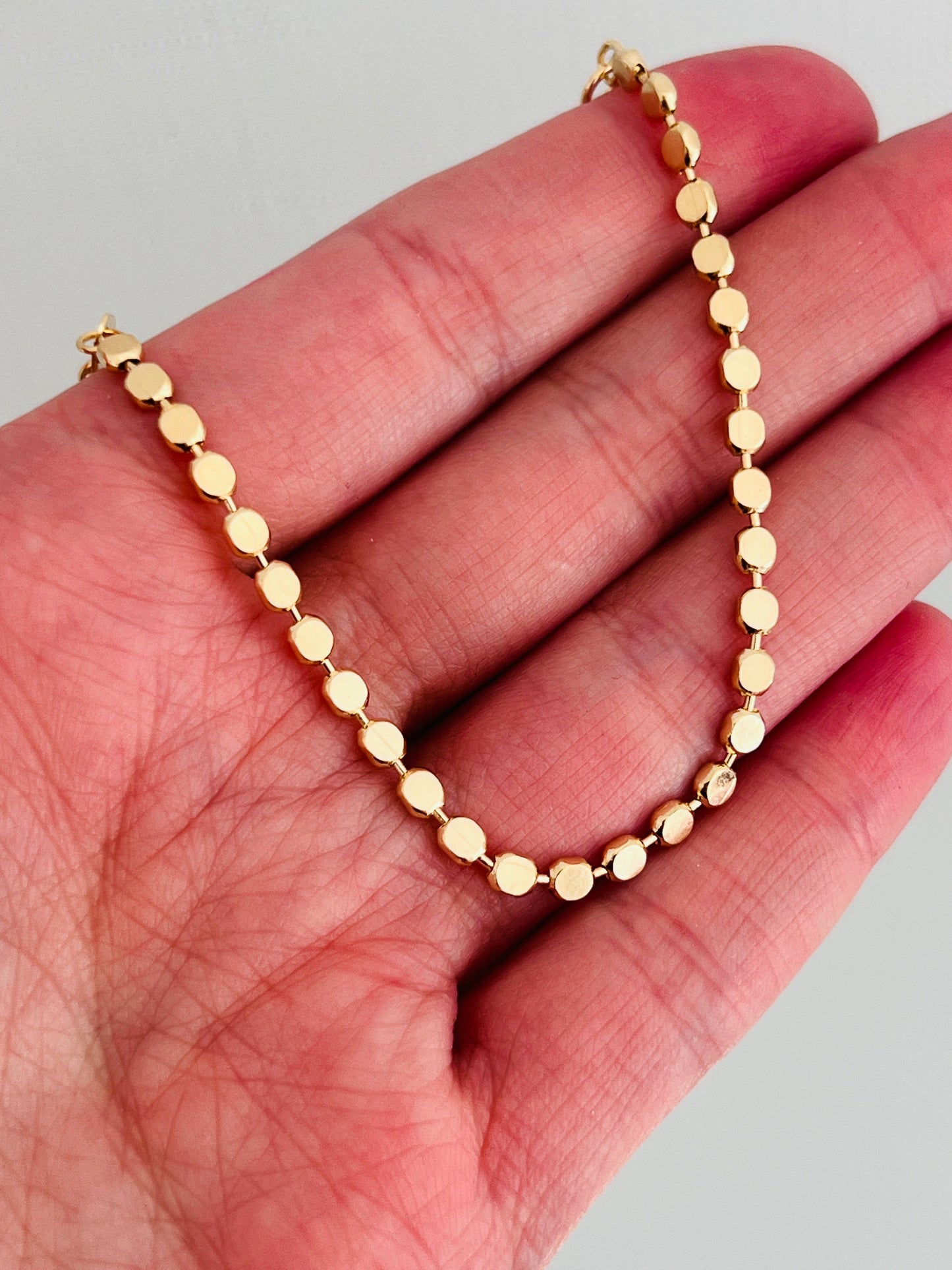 18KT Gold Filled Bracelets, Gold Filled 3mm Disc Bracelet | Subtle Shine with Everyday Flexibility by HAUS OF MONOGRAM