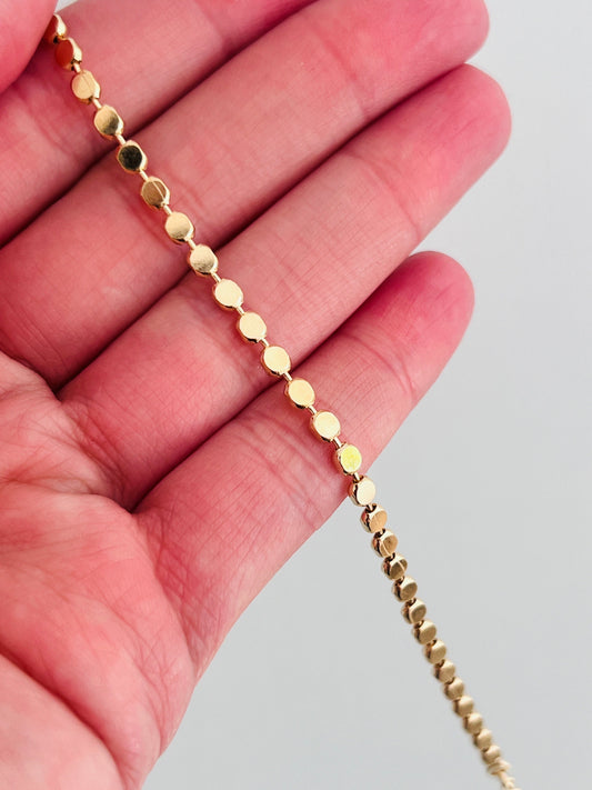 18KT Gold Filled Bracelets, Gold Filled 3mm Disc Bracelet | Subtle Shine with Everyday Flexibility by HAUS OF MONOGRAM