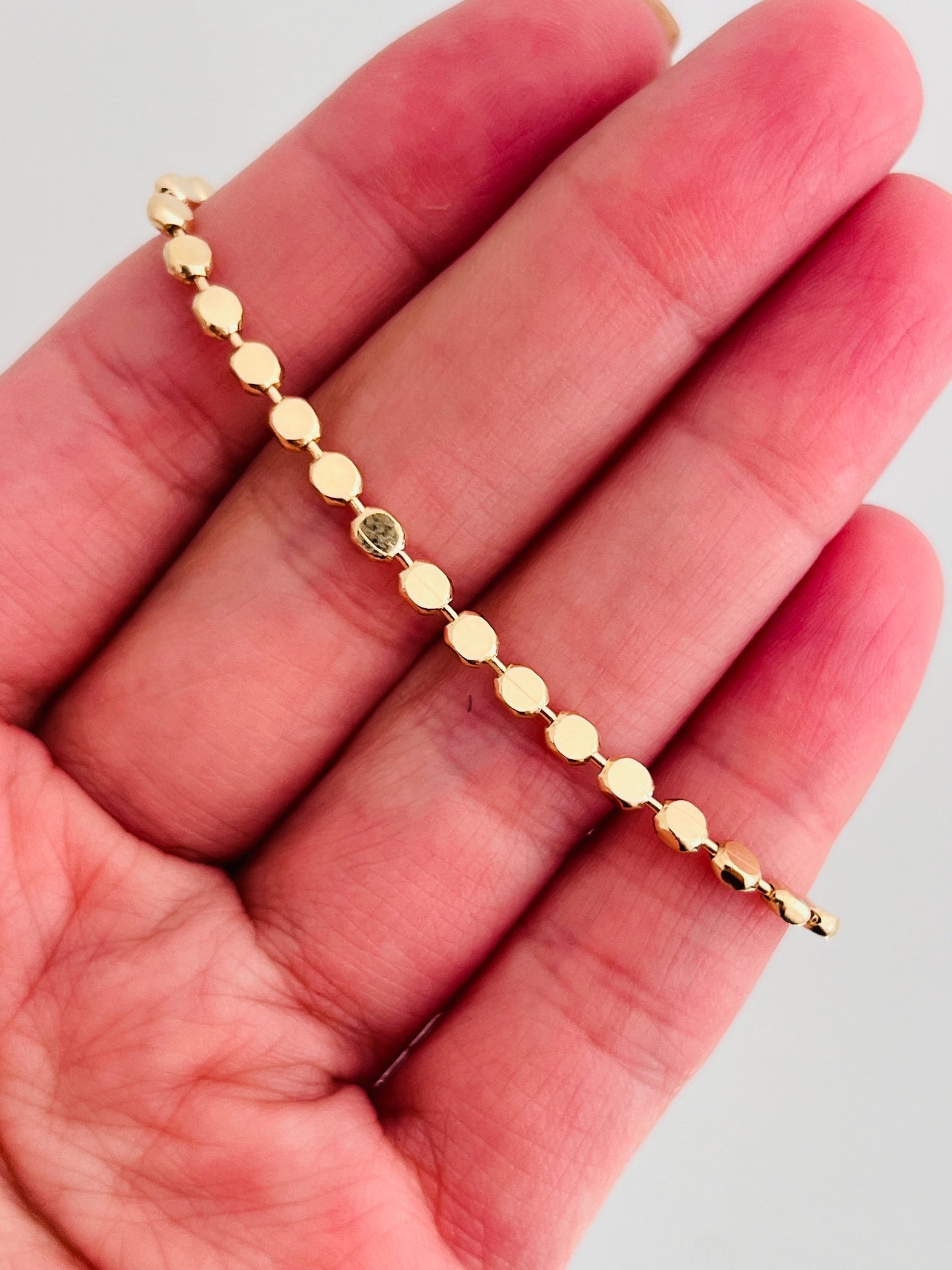 18KT Gold Filled Bracelets, Gold Filled 3mm Disc Bracelet | Subtle Shine with Everyday Flexibility by HAUS OF MONOGRAM