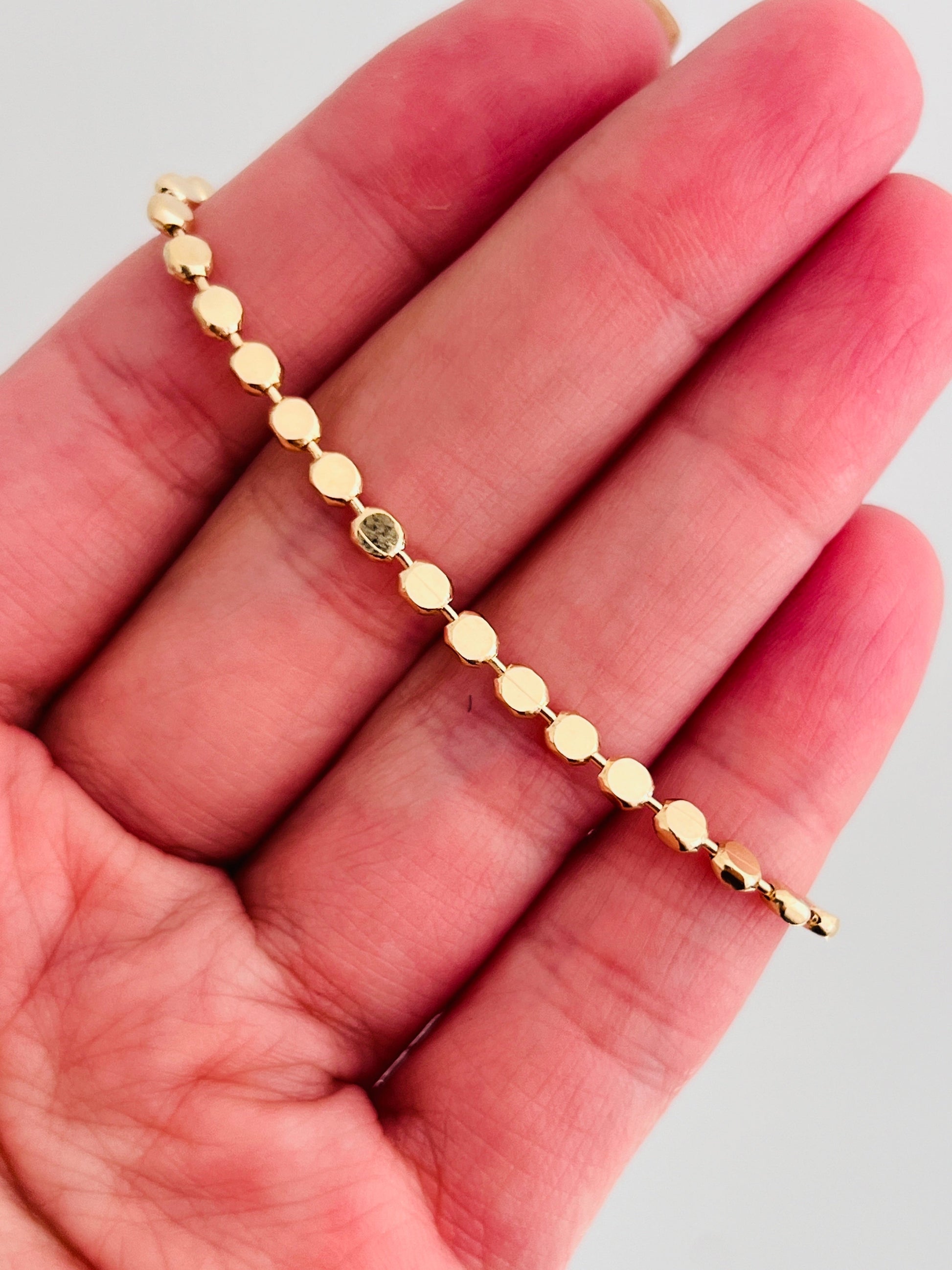 18KT Gold Filled Bracelets, Gold Filled 3mm Disc Bracelet | Subtle Shine with Everyday Flexibility by HAUS OF MONOGRAM