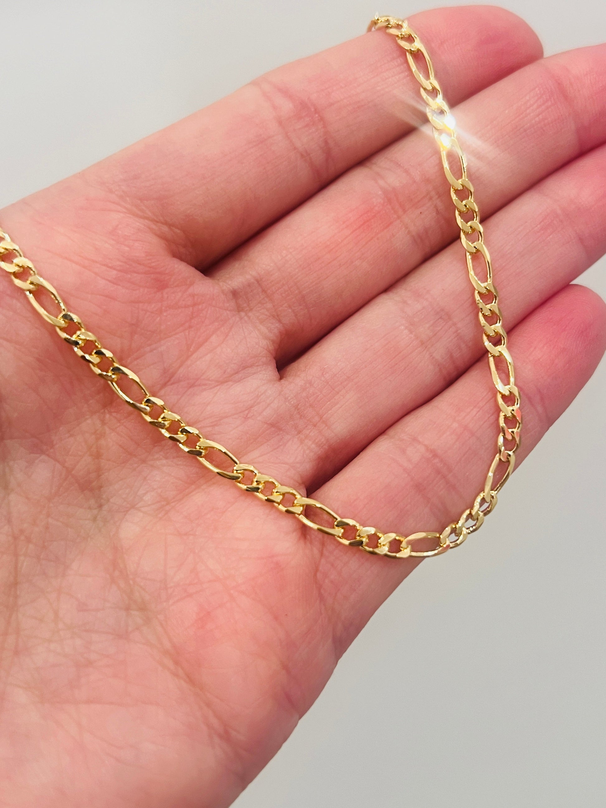 18KT Gold Filled Anklets, Gold Filled 3mm Figaro Anklet | Classic Dainty Chain for Everyday Wear by HAUS OF MONOGRAM