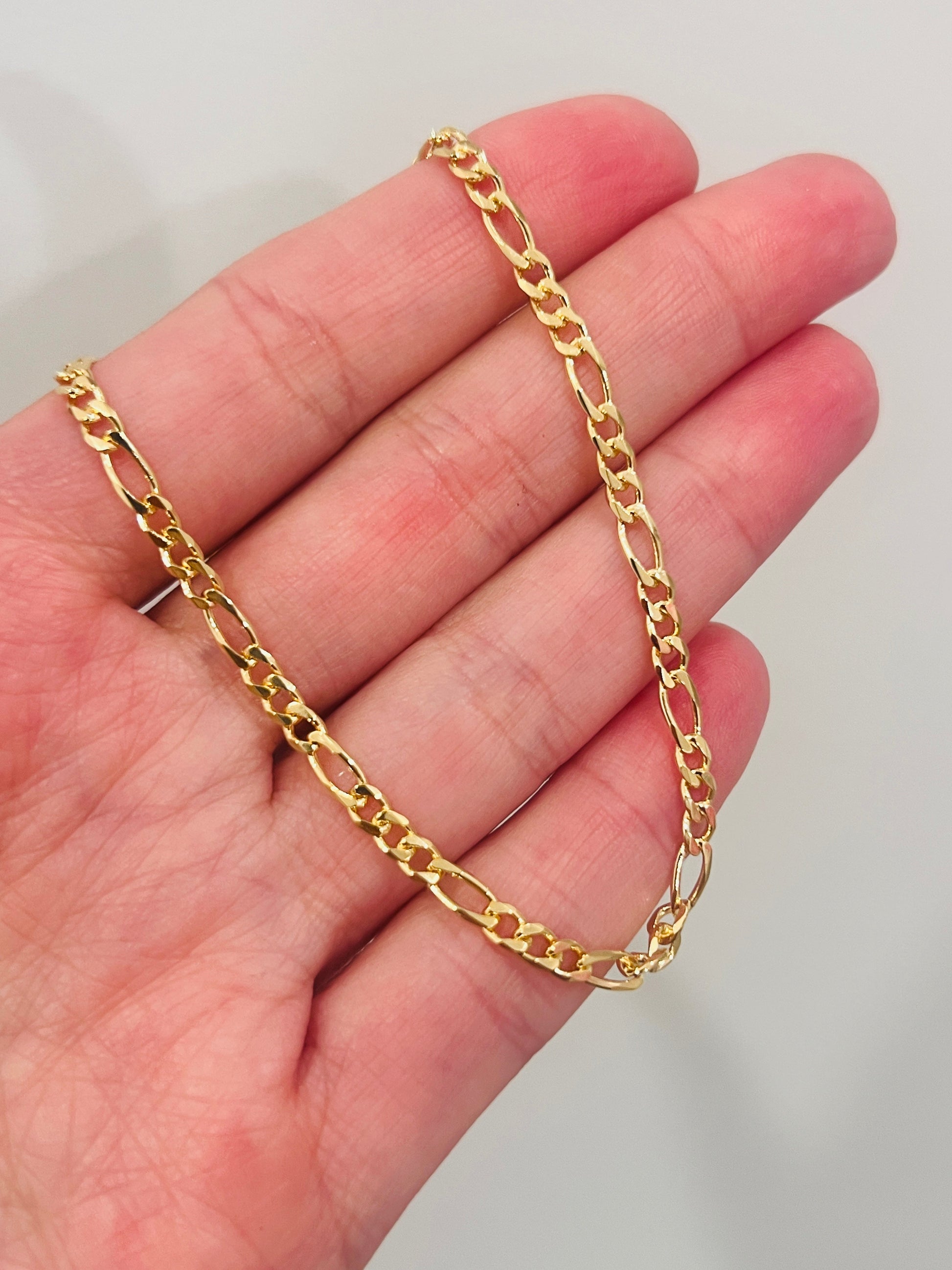 18KT Gold Filled Anklets, Gold Filled 3mm Figaro Anklet | Classic Dainty Chain for Everyday Wear by HAUS OF MONOGRAM