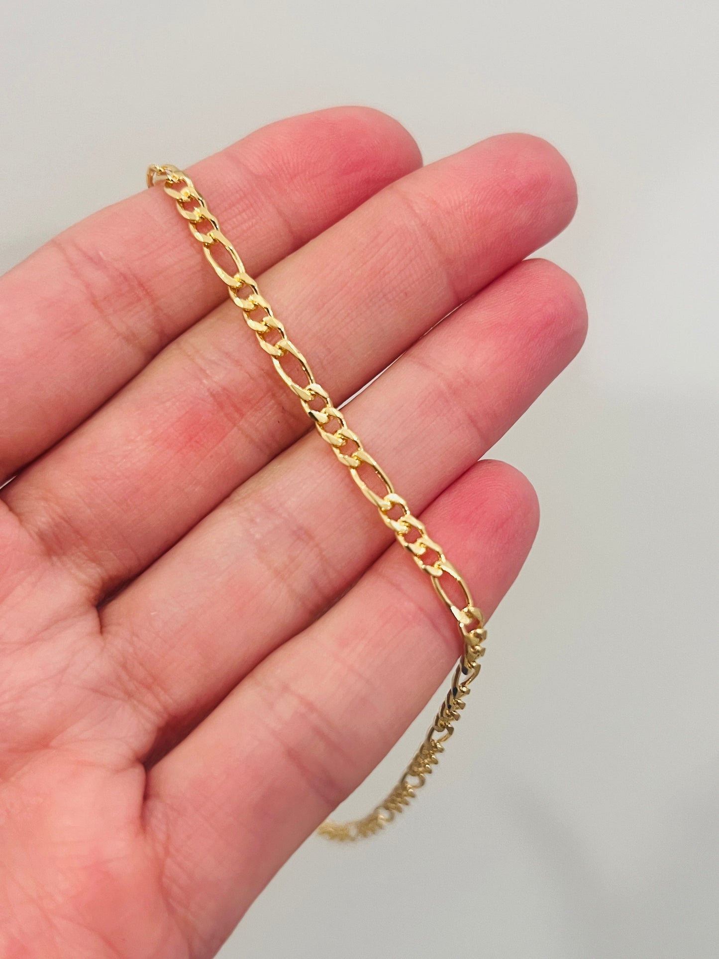 18KT Gold Filled Anklets, Gold Filled 3mm Figaro Anklet | Classic Dainty Chain for Everyday Wear by HAUS OF MONOGRAM