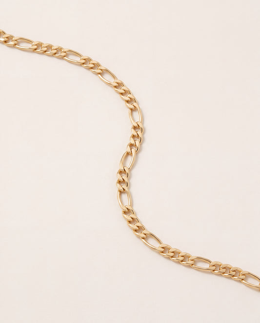 18KT Gold Filled Bracelets, Gold Filled 3mm Figaro Bracelet | Unisex Gold Chain by HAUS OF MONOGRAM