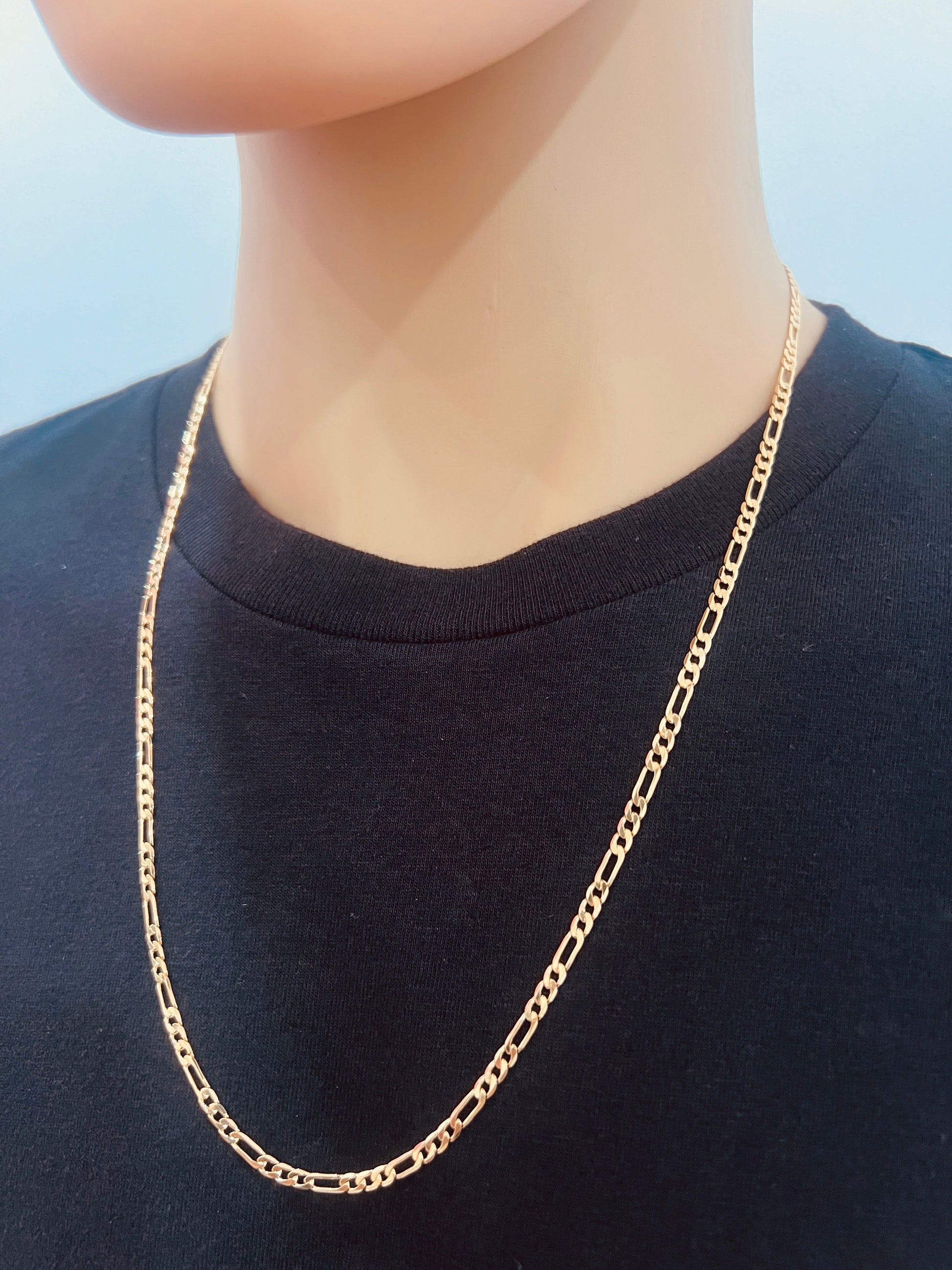 Gold Filled 3mm Figaro Chain | Classic Unisex Gold Necklace by HAUS OF MONOGRAM