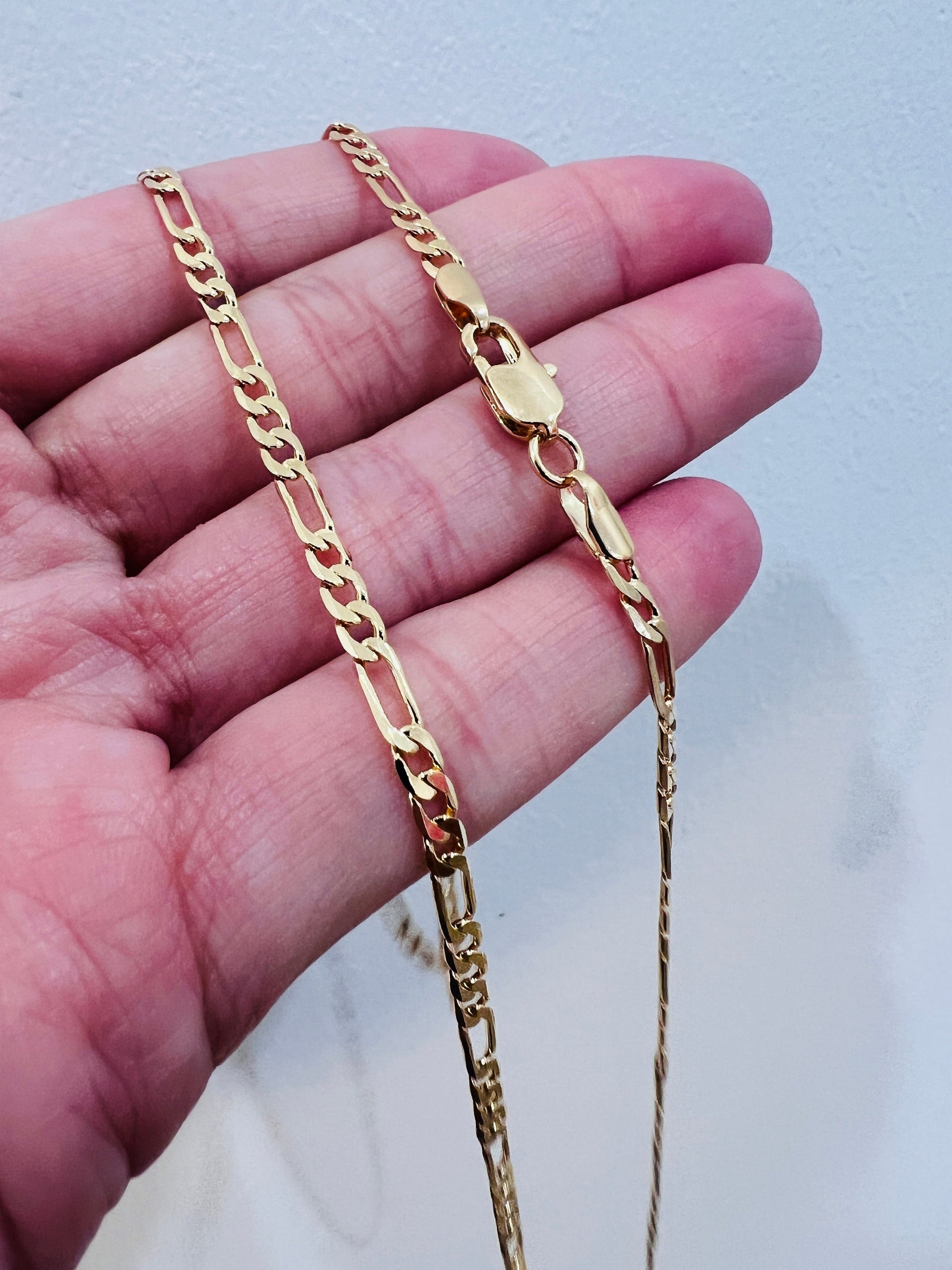 Gold Filled 3mm Figaro Chain | Classic Unisex Gold Necklace by HAUS OF MONOGRAM