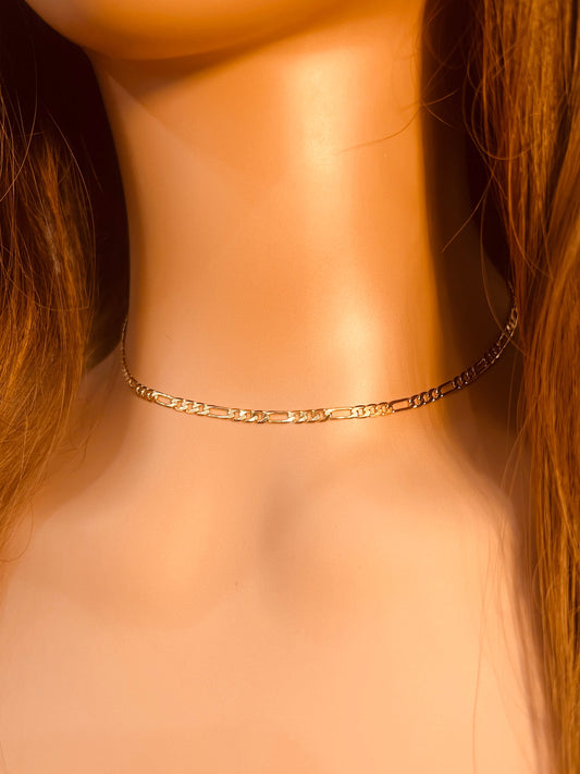 18KT Gold Filled Necklaces, Gold Filled 3mm Figaro Necklace | Classic Chain | 16–24 Inches by HAUS OF MONOGRAM