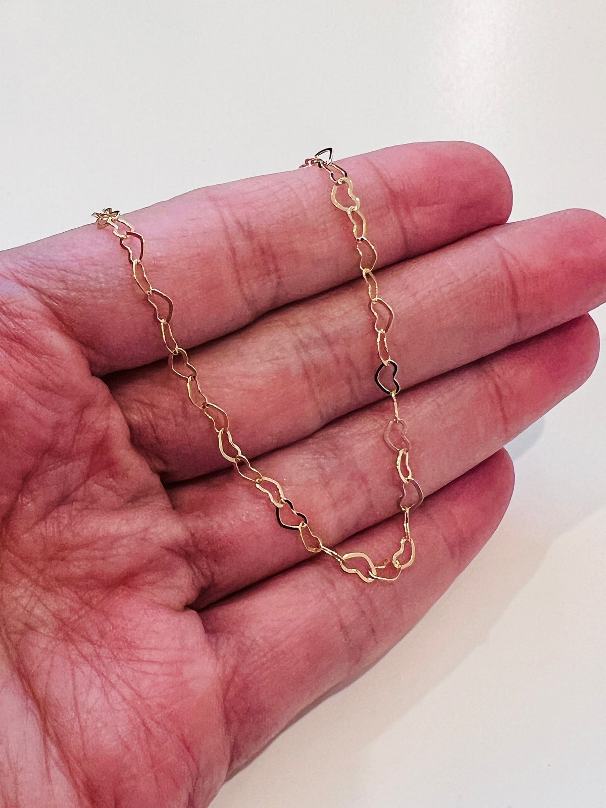18KT Gold Filled Anklets, Gold Filled 3mm Heart Anklet | Dainty Everyday Jewelry by HAUS OF MONOGRAM