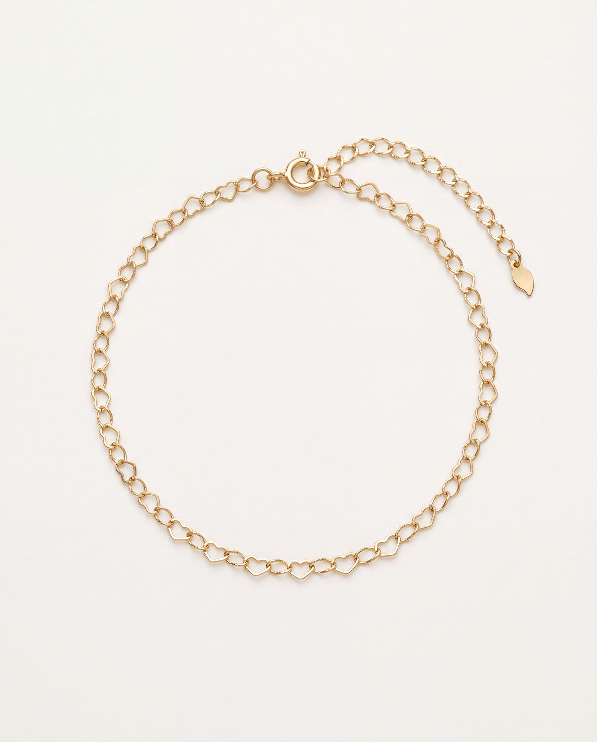 18KT Gold Filled Anklets, Gold Filled 3mm Heart Anklet | Dainty Everyday Jewelry by HAUS OF MONOGRAM