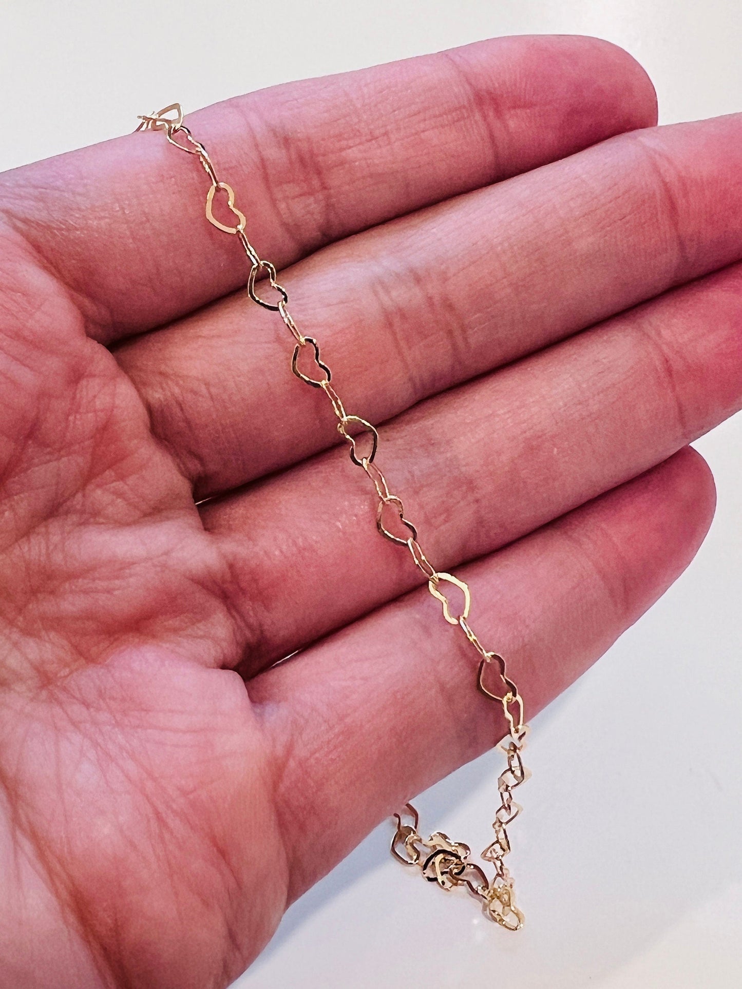 18KT Gold Filled Bracelets, Gold Filled 3mm Heart Bracelet | Playful Romance Meets Everyday Shine by HAUS OF MONOGRAM