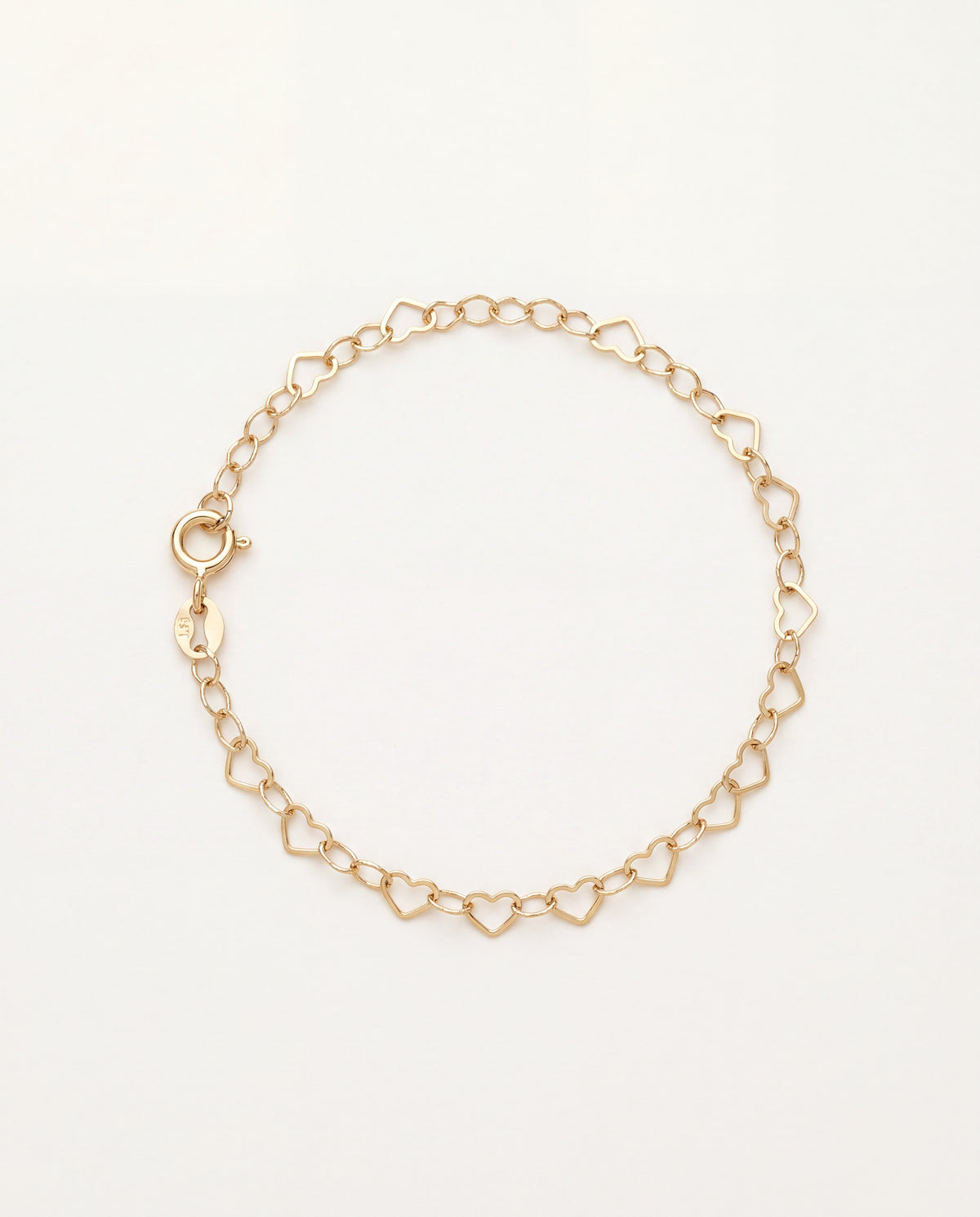 18KT Gold Filled Bracelets, Gold Filled 3mm Heart Bracelet | Playful Romance Meets Everyday Shine by HAUS OF MONOGRAM