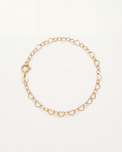 18KT Gold Filled Bracelets, Gold Filled 3mm Heart Bracelet | Playful Romance Meets Everyday Shine by HAUS OF MONOGRAM
