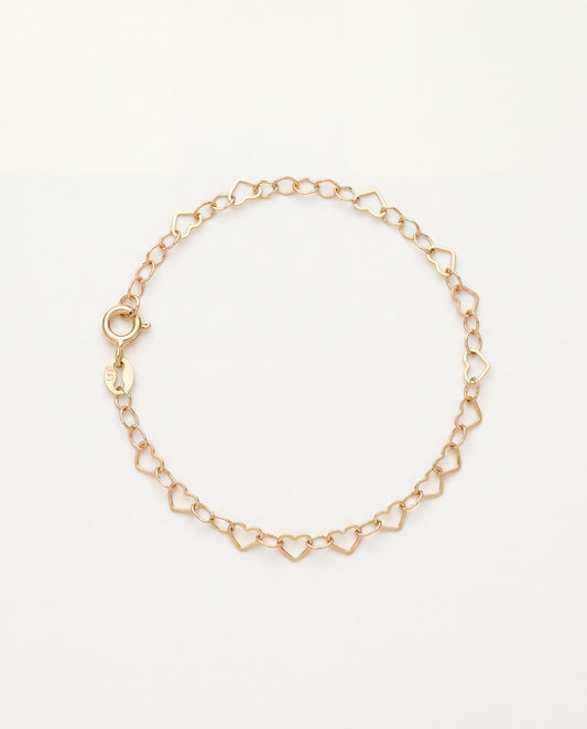 18KT Gold Filled Bracelets, Gold Filled 3mm Heart Bracelet | Playful Romance Meets Everyday Shine by HAUS OF MONOGRAM