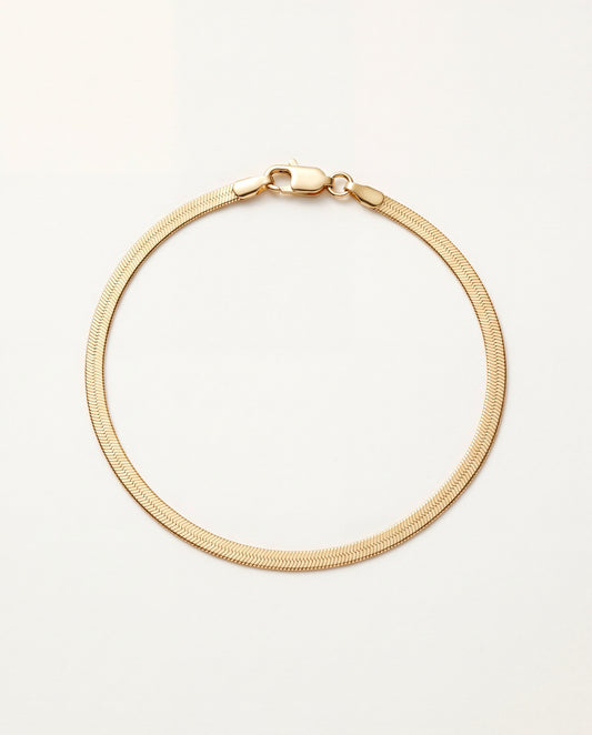 Gold Filled 3mm Herringbone Anklet