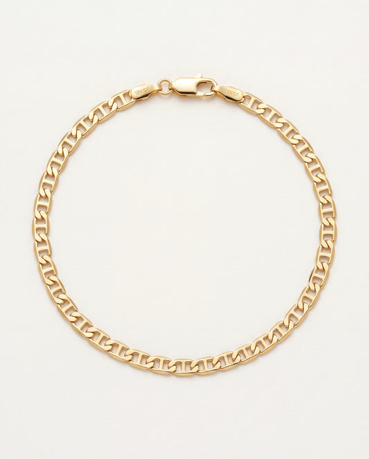 18KT Gold Filled Anklets, Gold Filled 3mm Mariner Link Anklet | 18K Gold-Filled Nautical Chain – 9.75" by HAUS OF MONOGRAM