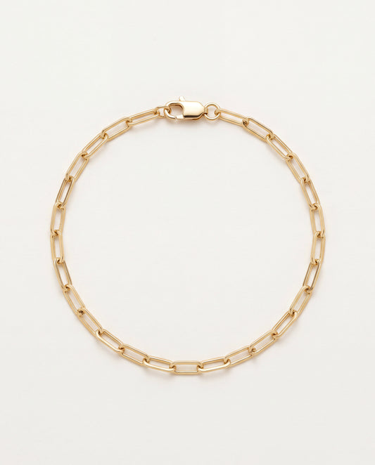 18KT Gold Filled Anklets, Gold Filled 3mm Paperclip Anklet | Minimalist Link Gold Anklet by HAUS OF MONOGRAM