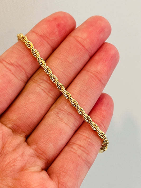 18KT Gold Filled Bracelets, Gold Filled 3mm Rope Bracelet | Classic Twist with Everyday Shine by HAUS OF MONOGRAM