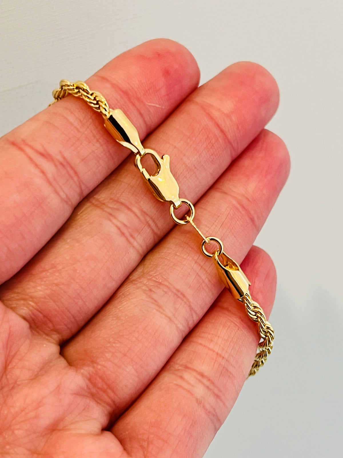 18KT Gold Filled Bracelets, Gold Filled 3mm Rope Bracelet | Classic Twist with Everyday Shine by HAUS OF MONOGRAM