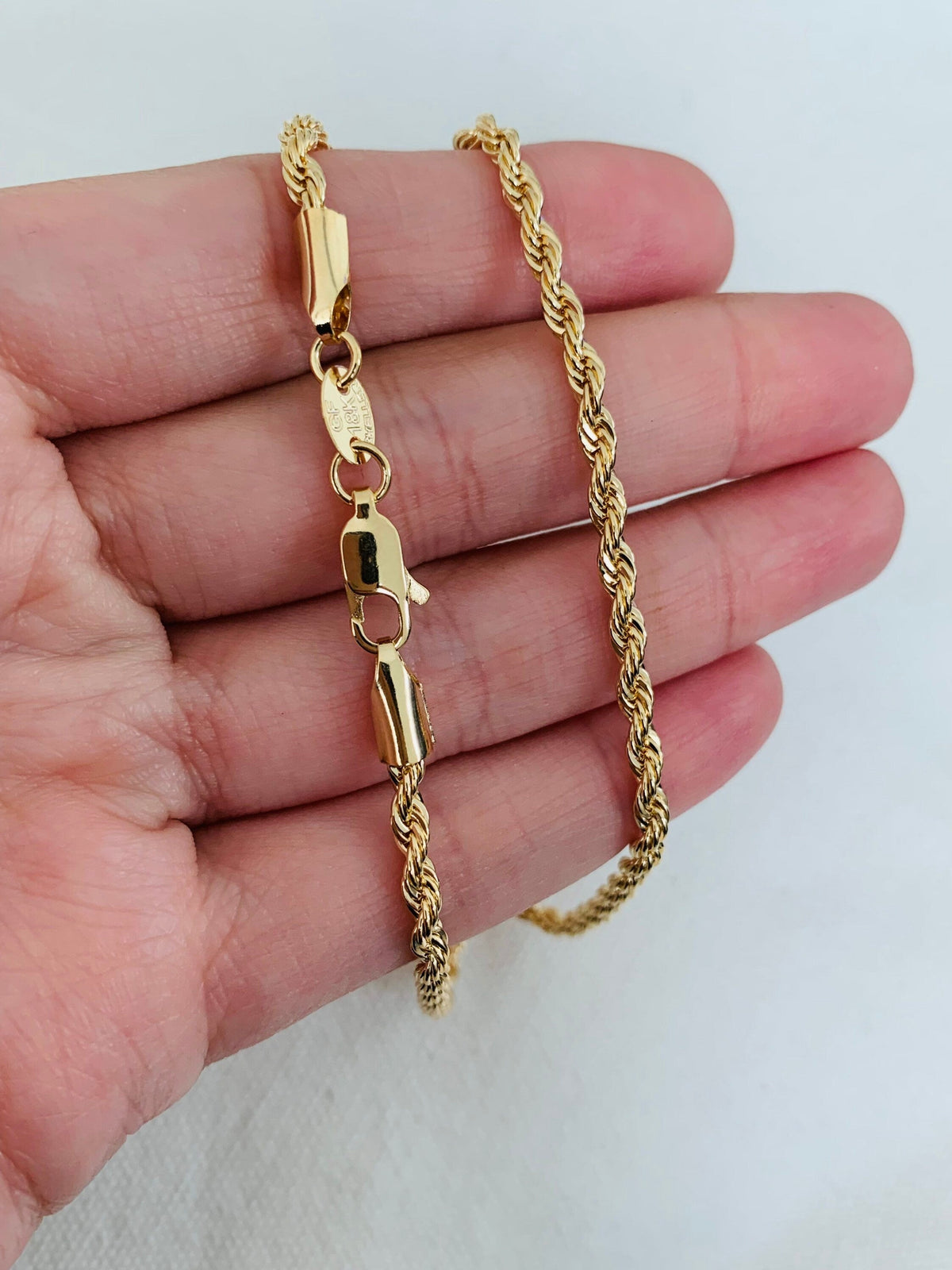 18KT Gold Filled Men's Chains, Gold Filled 3mm Rope Chain | Classic Bold Elegance by HAUS OF MONOGRAM