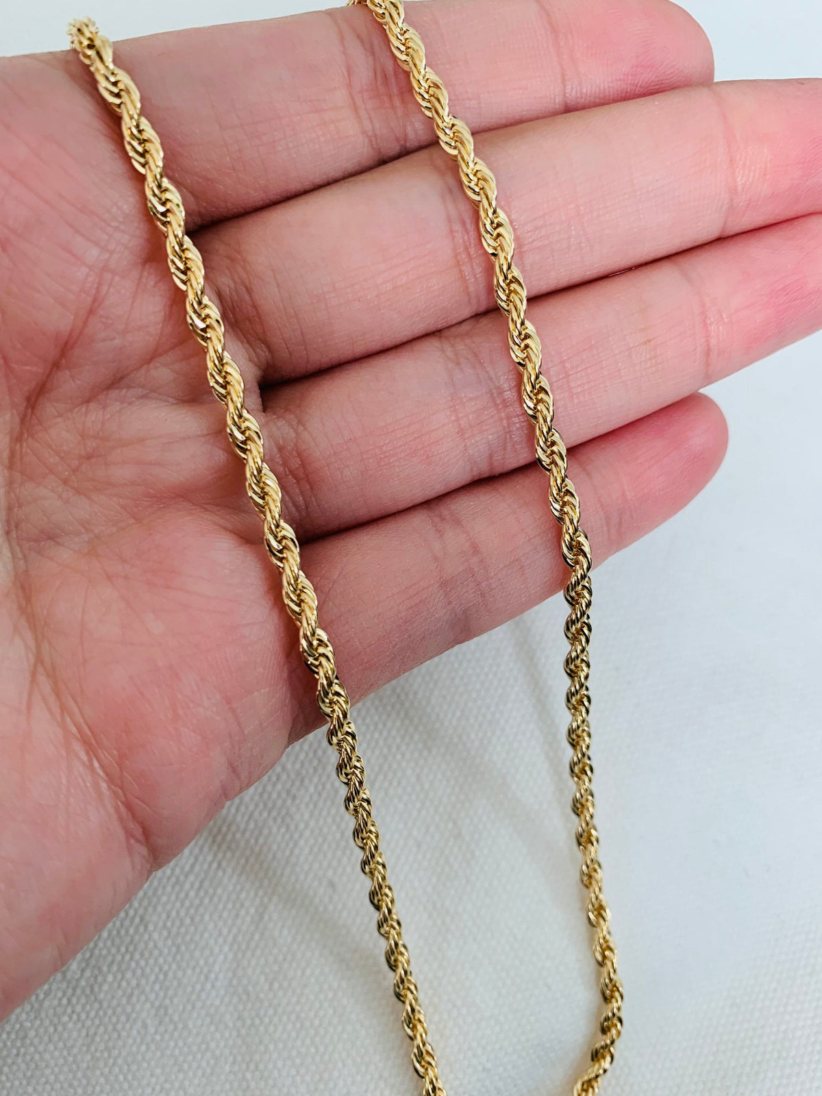 18KT Gold Filled Men's Chains, Gold Filled 3mm Rope Chain | Classic Bold Elegance by HAUS OF MONOGRAM