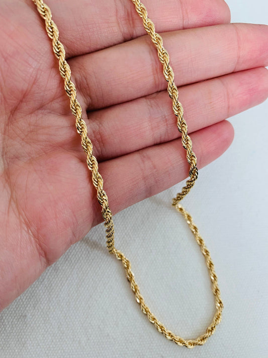 18KT Gold Filled Men's Chains, Gold Filled 3mm Rope Chain | Classic Bold Elegance by HAUS OF MONOGRAM