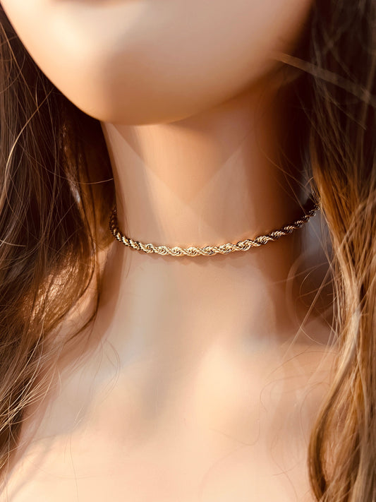 18KT Gold Filled Necklaces, Gold Filled 3mm Rope Necklace | Bold, Classic Shine by HAUS OF MONOGRAM