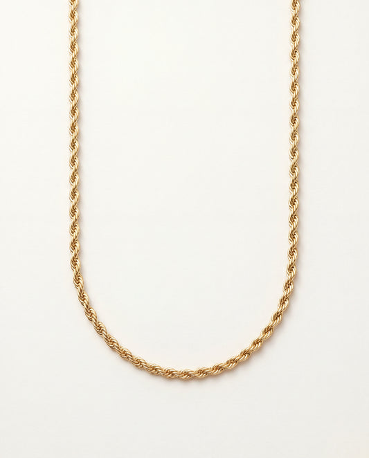 18KT Gold Filled Necklaces, Gold Filled 3mm Rope Necklace | Bold, Classic Shine by HAUS OF MONOGRAM