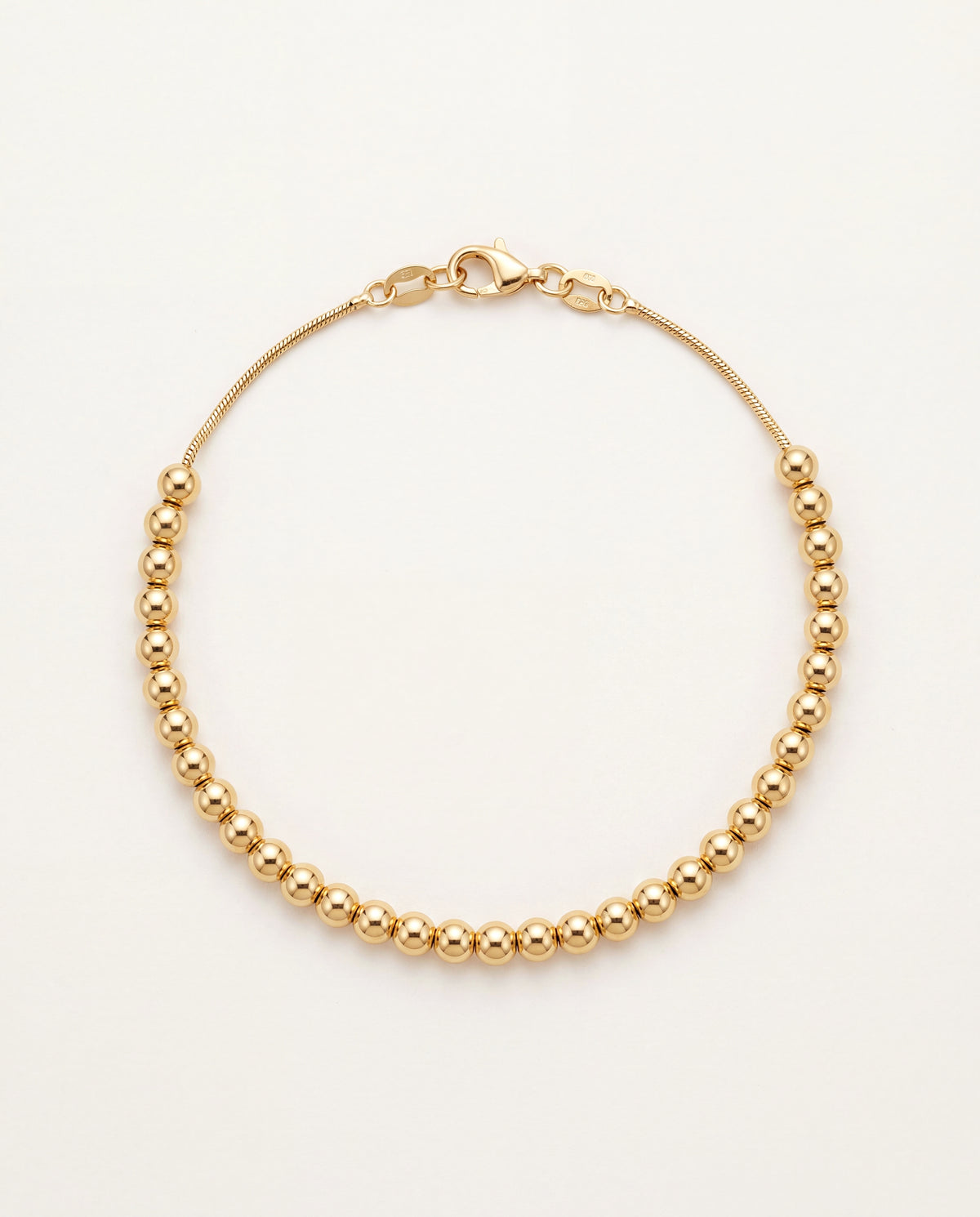 18KT Gold Filled Anklets, Gold Filled 4.5mm Beaded Chain Anklet | Bold Everyday Jewelry by HAUS OF MONOGRAM