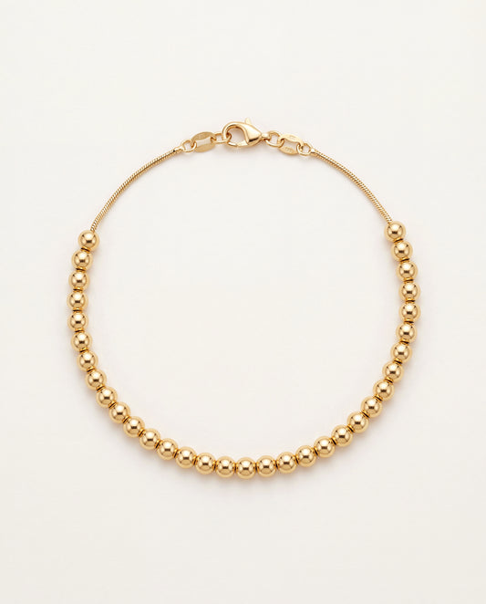 18KT Gold Filled Anklets, Gold Filled 4.5mm Beaded Chain Anklet | Bold Everyday Jewelry by HAUS OF MONOGRAM