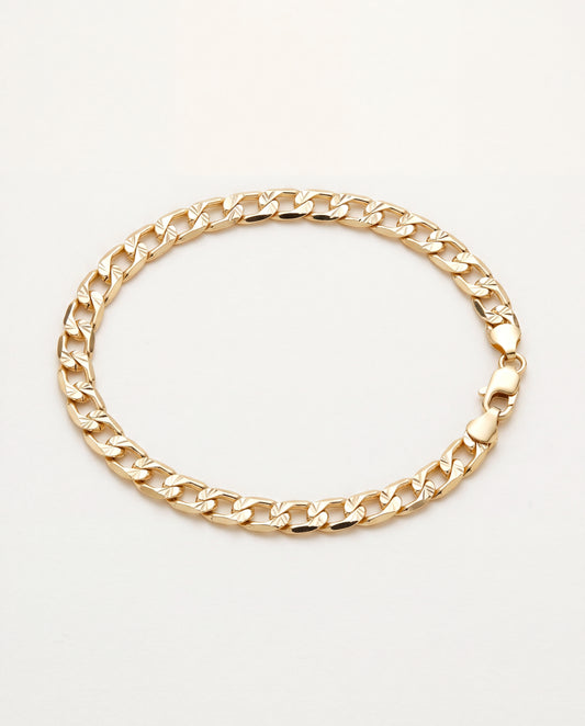 Gold Filled 4.5mm Beveled Curb Anklet
