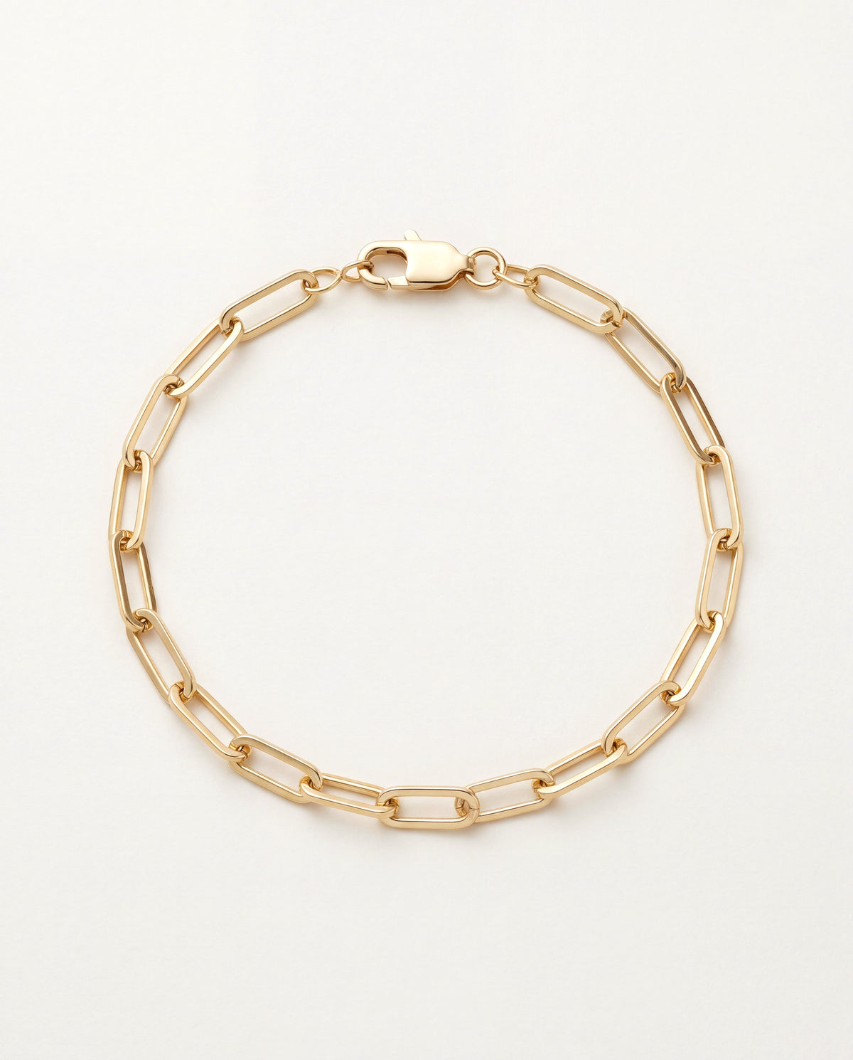 18KT Gold Filled Bracelets, Gold Filled 4.5mm Paperclip Bracelet | Sleek Modern Minimalism by HAUS OF MONOGRAM