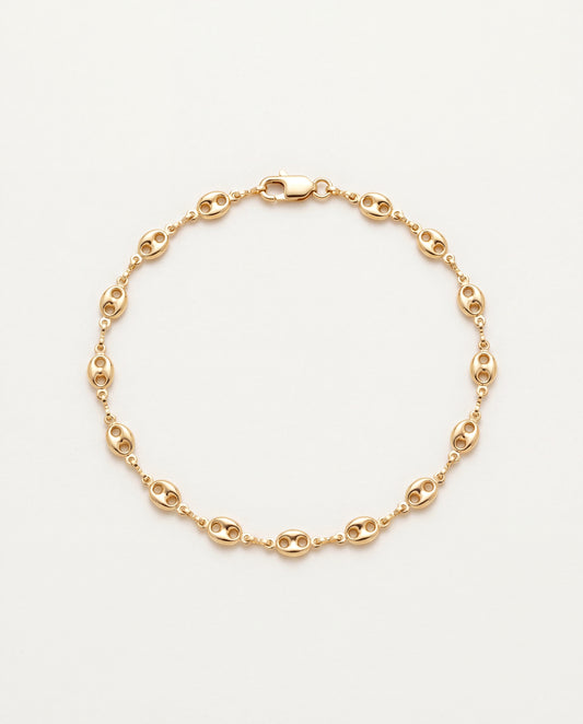 18KT Gold Filled Anklets, Gold Filled 4.5mm Puff Anklet | Statement Gold Ankle Bracelet by HAUS OF MONOGRAM