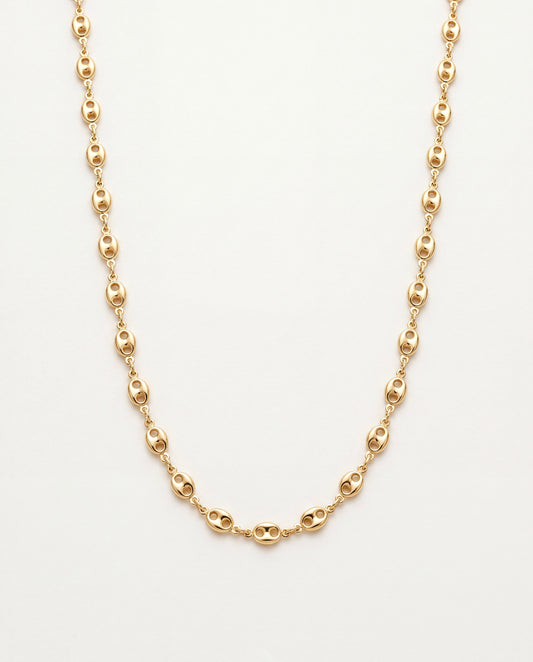 18KT Gold Filled Necklaces, Gold Filled 4.5mm Puff Link Necklace | Bold Shine for Everyday Glam by HAUS OF MONOGRAM