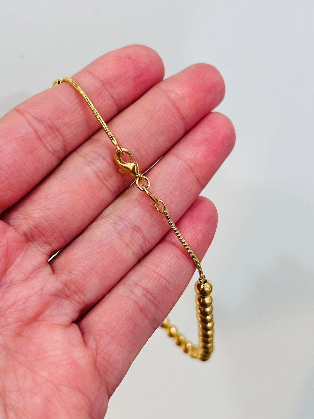 18KT Gold Filled Anklets, Gold Filled 4.5mm Beaded Chain Anklet | Bold Everyday Jewelry by HAUS OF MONOGRAM