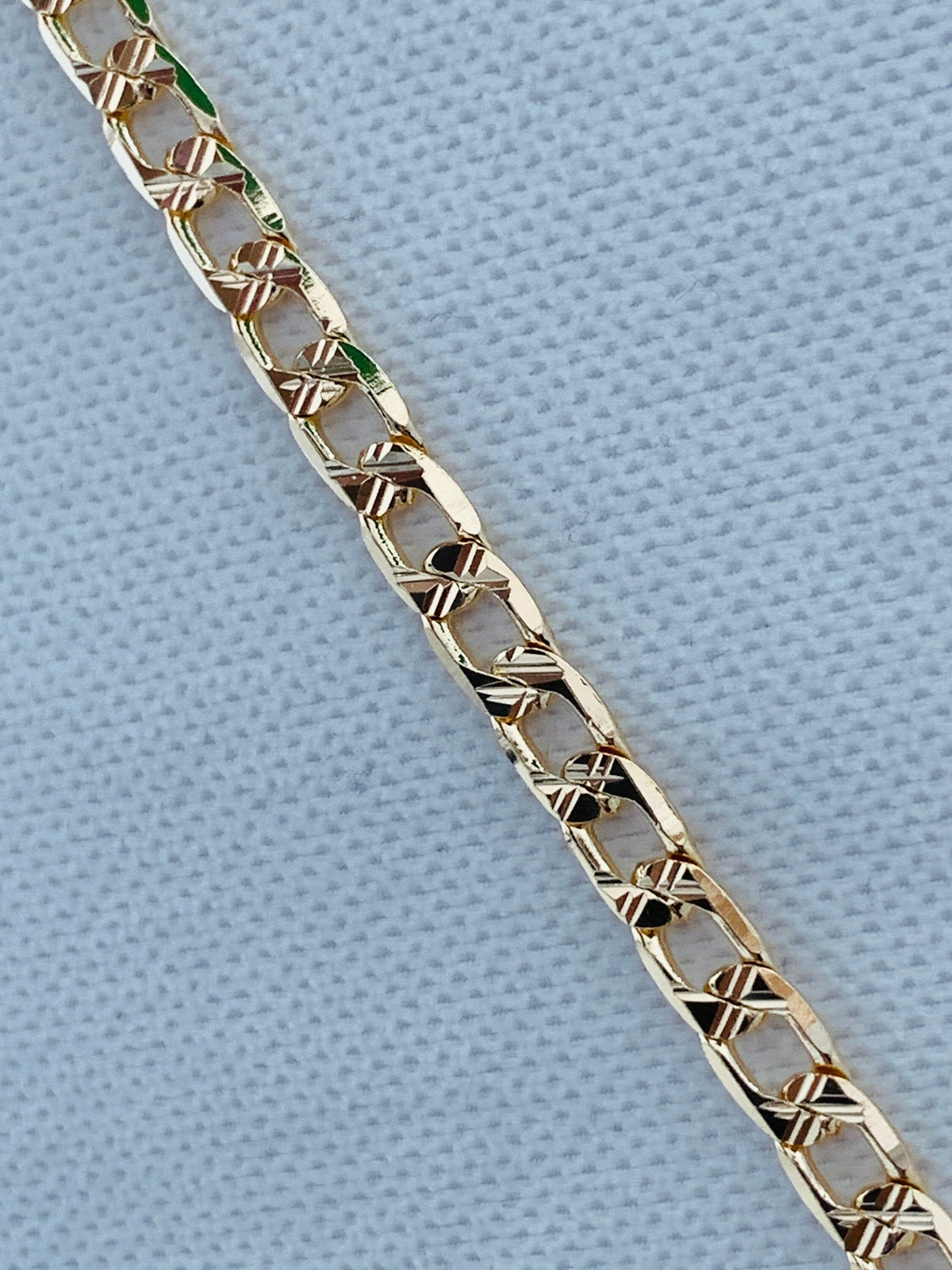 18KT Gold Filled Anklets, Gold Filled 4.5mm Beveled Curb Anklet | Gold Chain Anklet Jewelry by HAUS OF MONOGRAM
