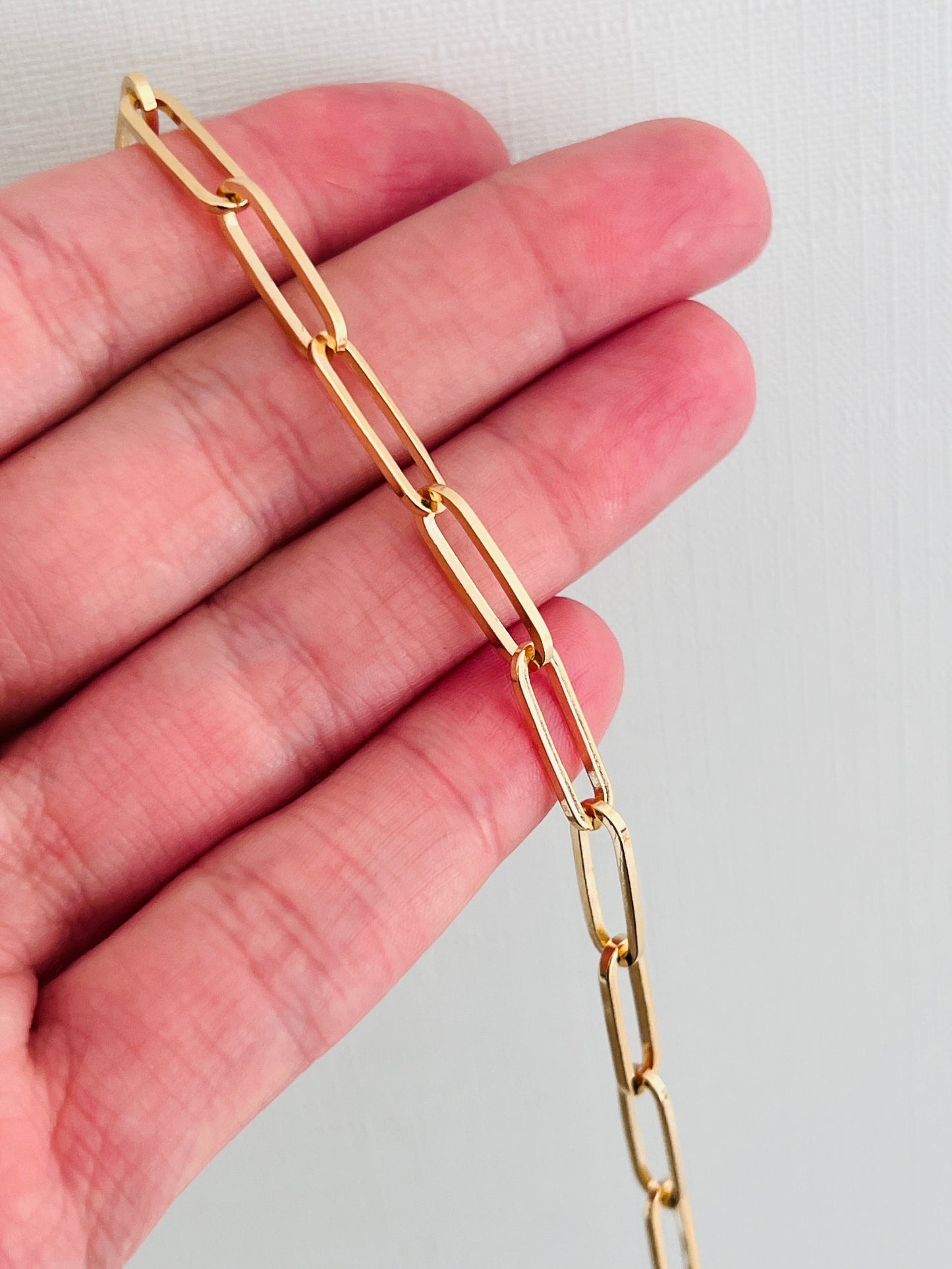 18KT Gold Filled Bracelets, Gold Filled 4.5mm Paperclip Bracelet | Sleek Modern Minimalism by HAUS OF MONOGRAM