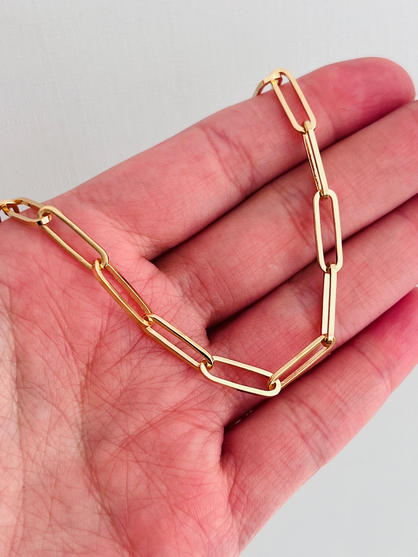 18KT Gold Filled Bracelets, Gold Filled 4.5mm Paperclip Bracelet | Sleek Modern Minimalism by HAUS OF MONOGRAM