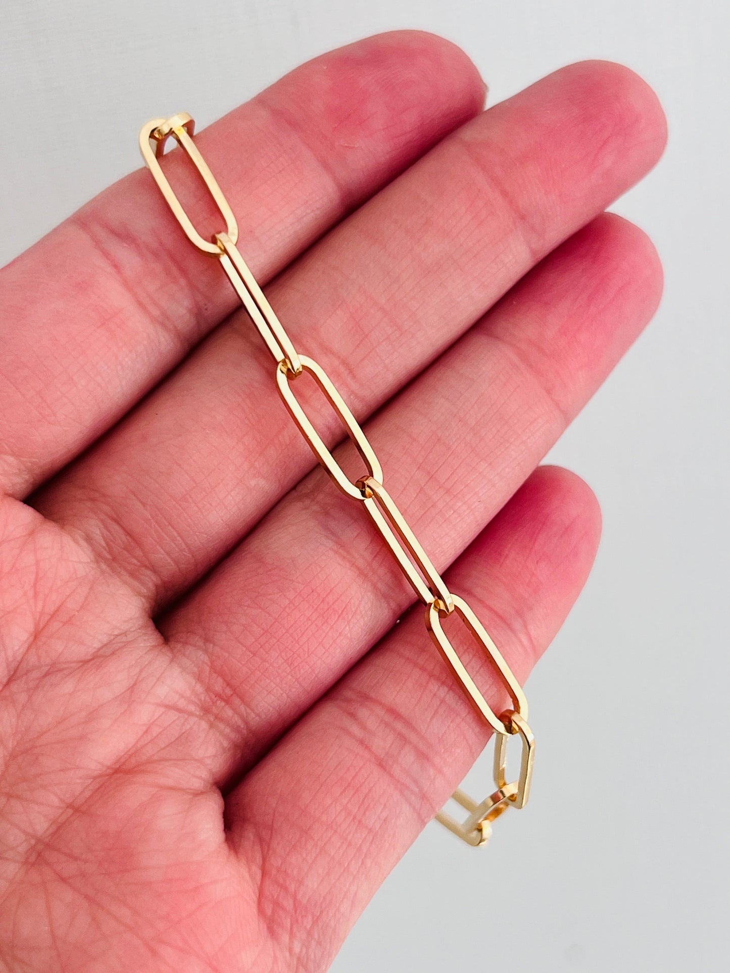 18KT Gold Filled Bracelets, Gold Filled 4.5mm Paperclip Bracelet | Sleek Modern Minimalism by HAUS OF MONOGRAM