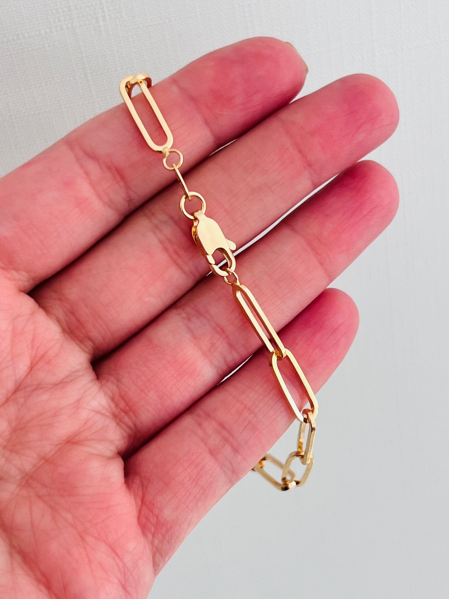 18KT Gold Filled Bracelets, Gold Filled 4.5mm Paperclip Bracelet | Sleek Modern Minimalism by HAUS OF MONOGRAM