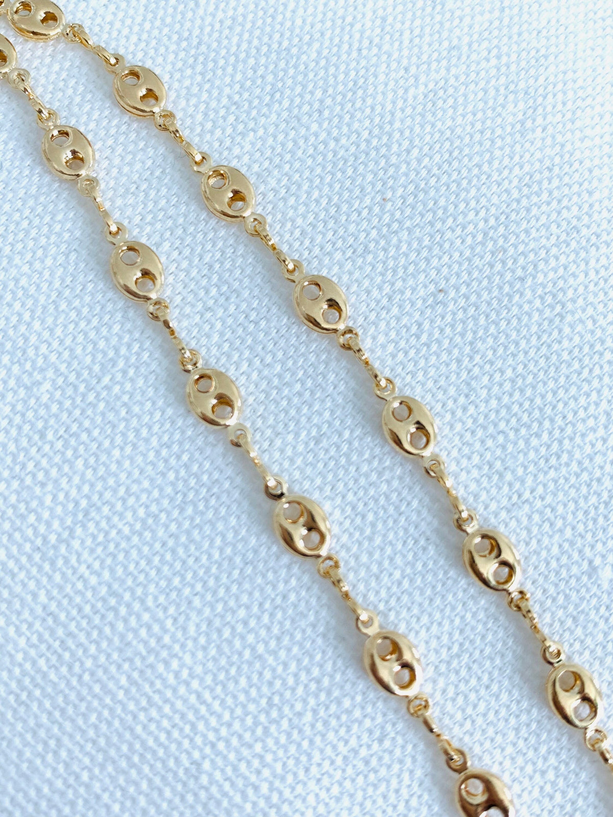 18KT Gold Filled Anklets, Gold Filled 4.5mm Puff Anklet | Statement Gold Ankle Bracelet by HAUS OF MONOGRAM