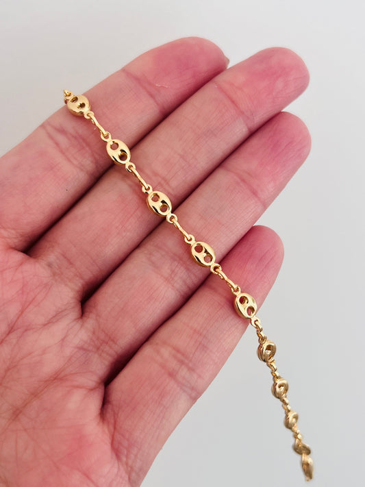 18KT Gold Filled Men's Bracelet, Gold Filled 4.5mm Puff Bracelet | Chunky Everyday Luxe by HAUS OF MONOGRAM