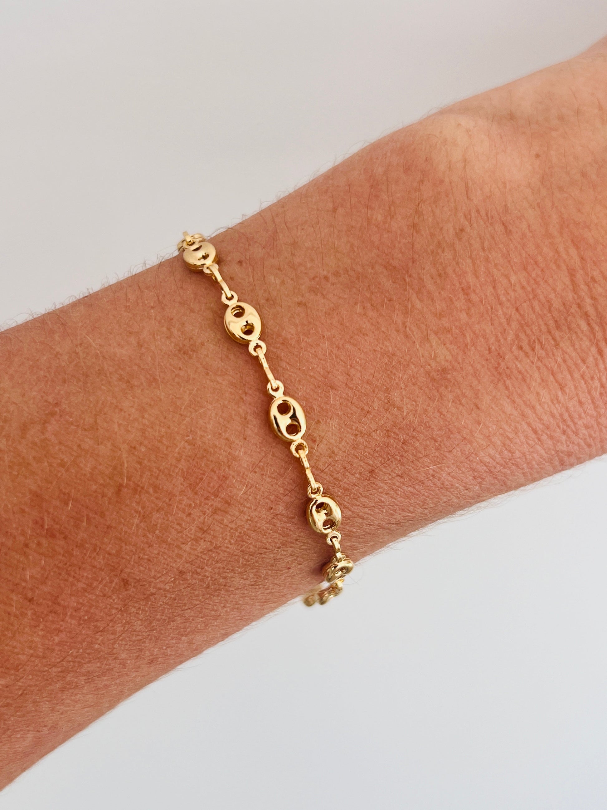 18KT Gold Filled Bracelets, Gold Filled 4.5mm Puff Bracelet | Chunky Everyday Style by HAUS OF MONOGRAM